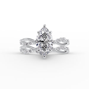 The Daisy Set With A 2 Carat Marquise Moissanite