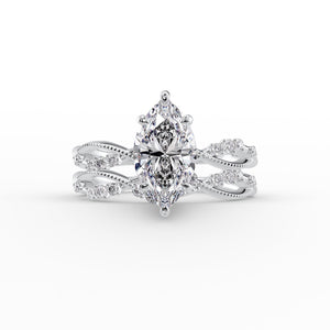 The Daisy Set With A 4 Carat Marquise Moissanite