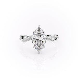 The Daisy Set With A 3 Carat Marquise Moissanite