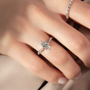 The Daisy Set With A 2 Carat Marquise Moissanite
