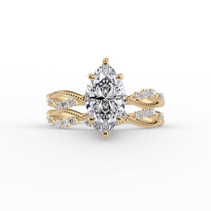 The Daisy Set With A 2 Carat Marquise Moissanite