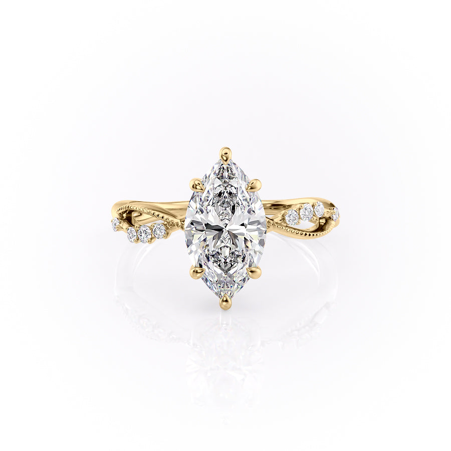 The Daisy Set With A 5 Carat Marquise Moissanite