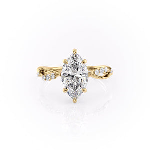 The Daisy Set With A 3 Carat Marquise Lab Diamond