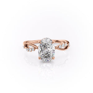 The Daisy Set With A 2.5 Carat Oval Moissanite