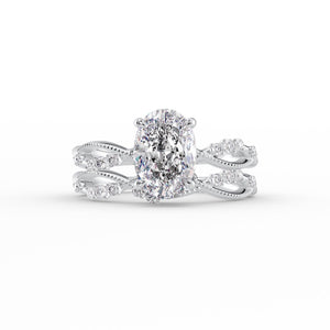 The Daisy Set With A 1 Carat Oval Moissanite