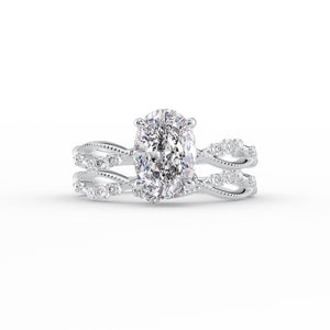 The Daisy Set With A 3 Carat Oval Lab Diamond