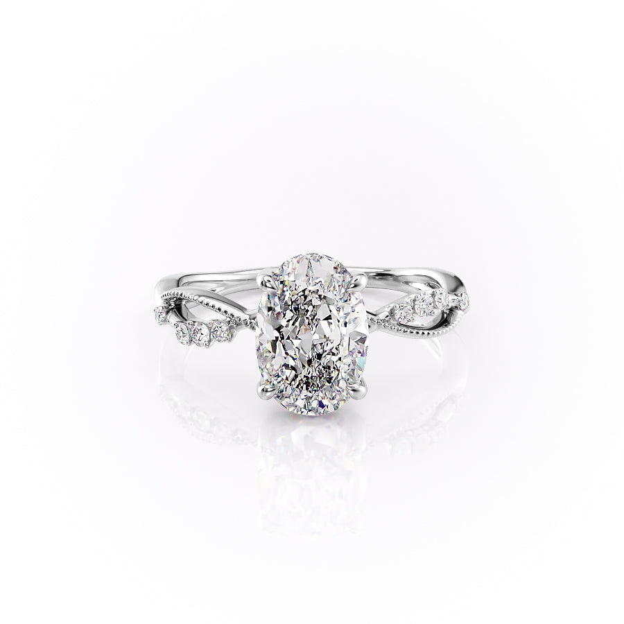 The Daisy Set With A 5 Carat Oval Moissanite