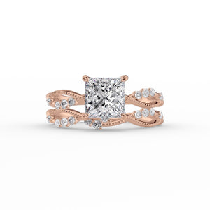 The Daisy Set With A 1 Carat Princess Lab Diamond
