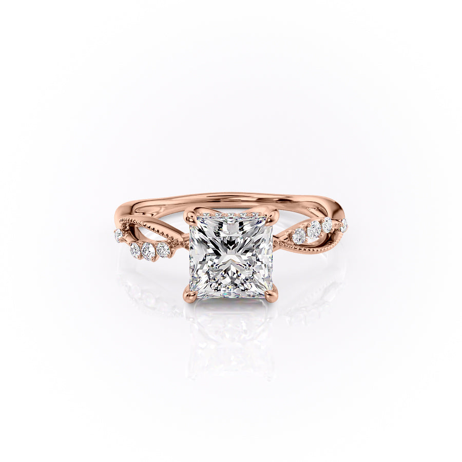 The Daisy Set With A 4 Carat Princess Moissanite