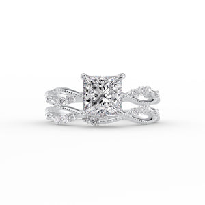 The Daisy Set With A 3 Carat Princess Moissanite