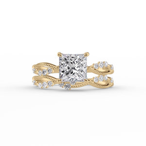 The Daisy Set With A 1.5 Carat Princess Moissanite