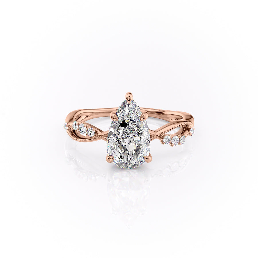 The Daisy Set With A 1 Carat Pear Moissanite