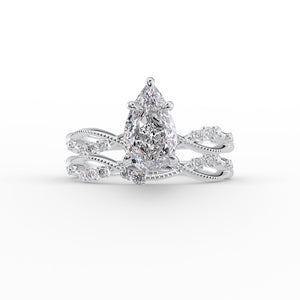 The Daisy Set With A 2.5 Carat Pear Lab Diamond