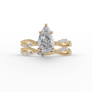 The Daisy Set With A 2 Carat Pear Lab Diamond