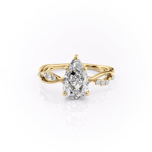 The Daisy Set With A 3 Carat Pear Moissanite