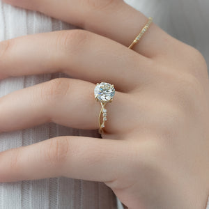 The Daisy Set With A 3 Carat Round Moissanite