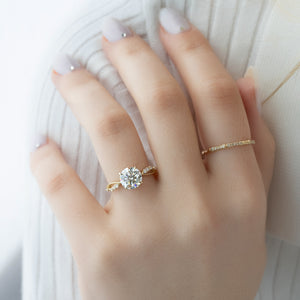 The Daisy Set With A 3 Carat Round Moissanite