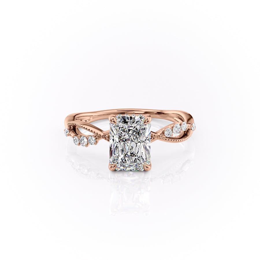 The Daisy Set With A 4.5 Carat Radiant Moissanite