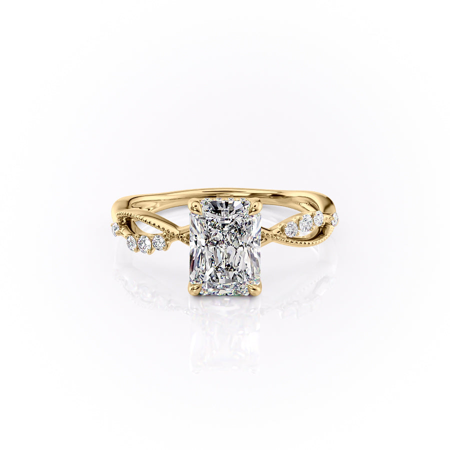 The Daisy Set With A 1.5 Carat Radiant Lab Diamond