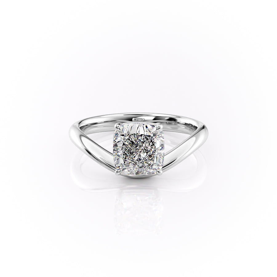 The Berta Set With A 3 Carat Cushion Moissanite