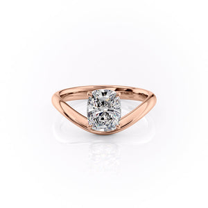 The Berta Set With A 4.5 Carat Elongated Cushion Moissanite
