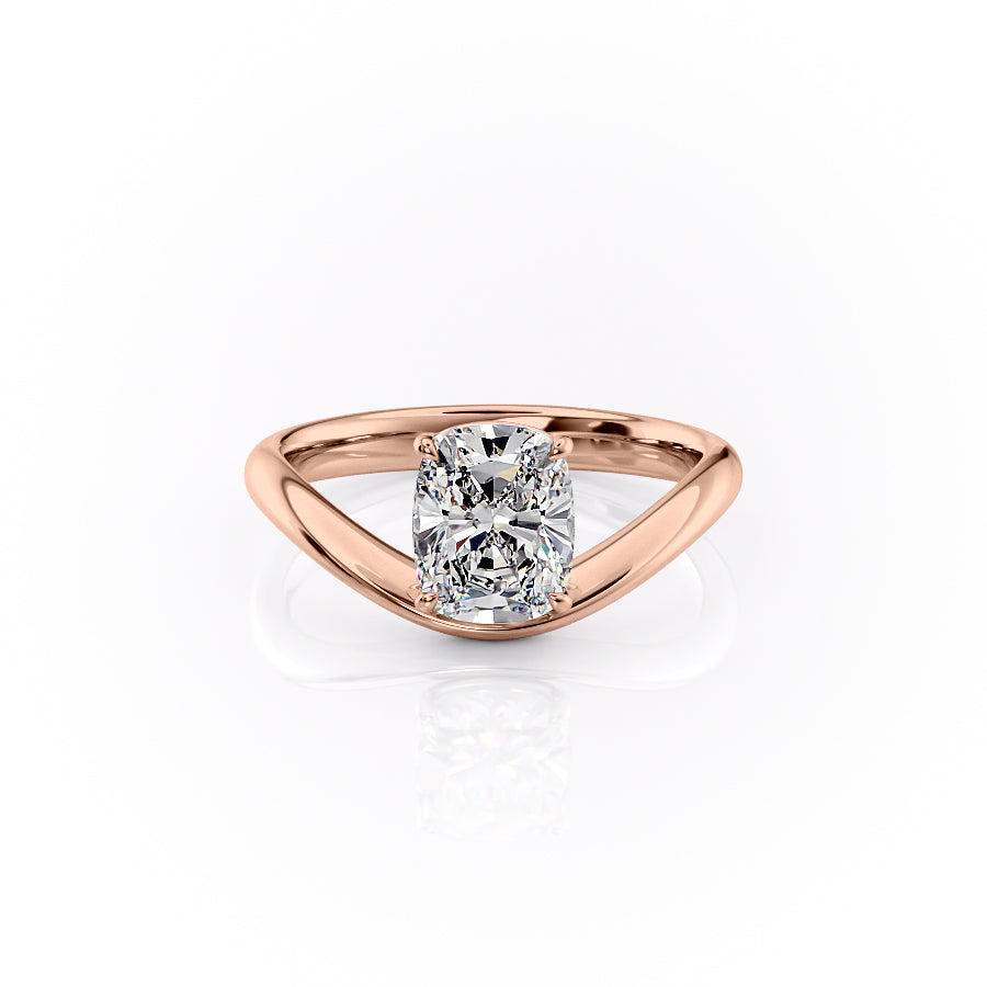 The Berta Set With A 1 Carat Elongated Cushion Moissanite