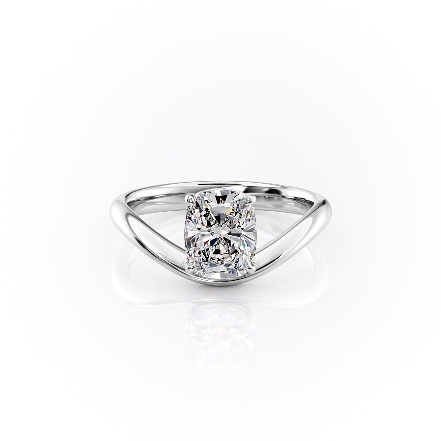 The Berta Set With A 2.5 Carat Elongated Cushion Moissanite