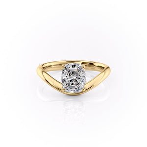 The Berta Set With A 2.5 Carat Elongated Cushion Lab Diamond