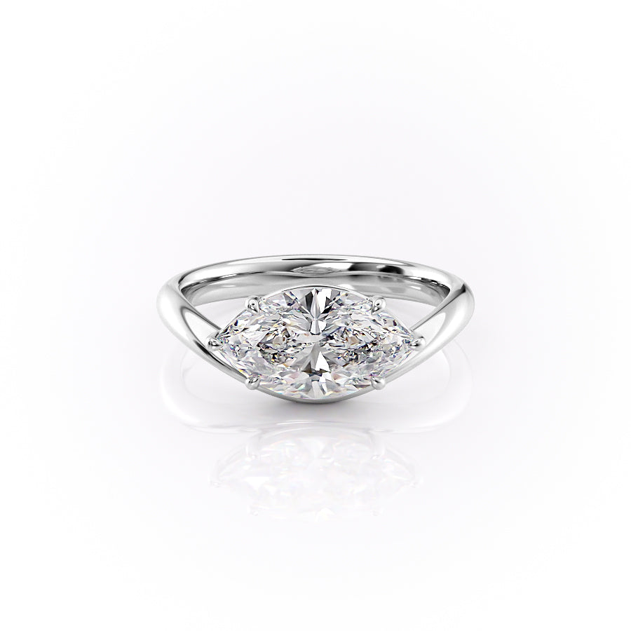 The Berta Set With A 3.5 Carat Marquise Moissanite