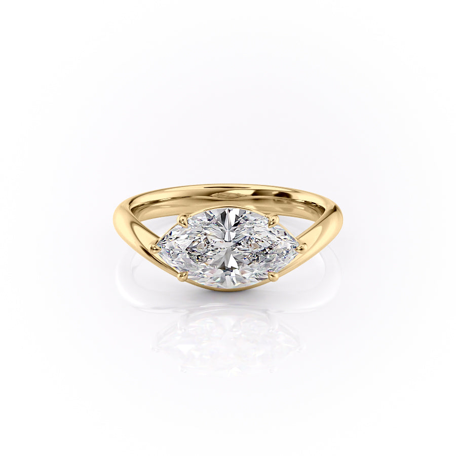 The Berta Set With A 4.5 Carat Marquise Moissanite
