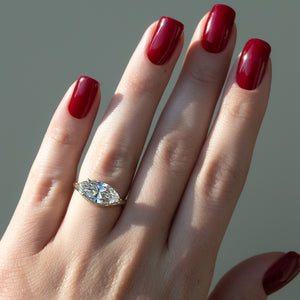 The Berta Set With A 1.5 Carat Marquise Moissanite
