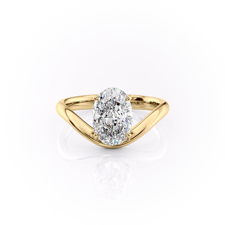 The Berta Set With A 3.5 Carat Oval Moissanite
