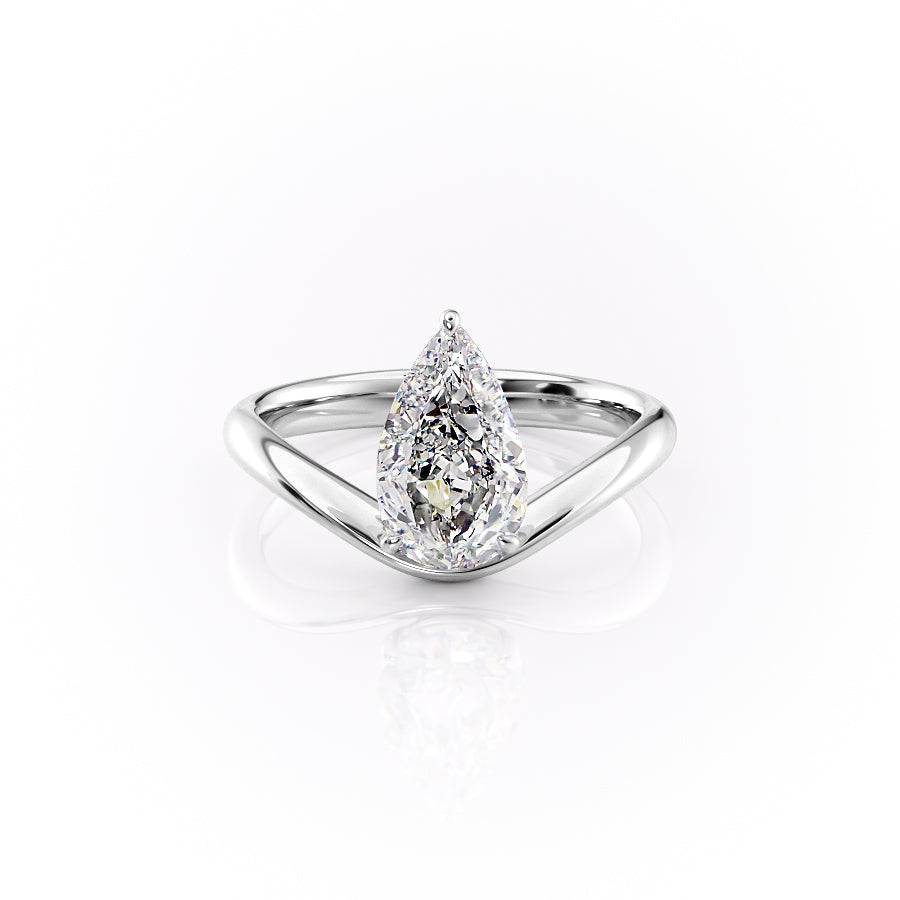 The Berta Set With A 3 Carat Pear Moissanite