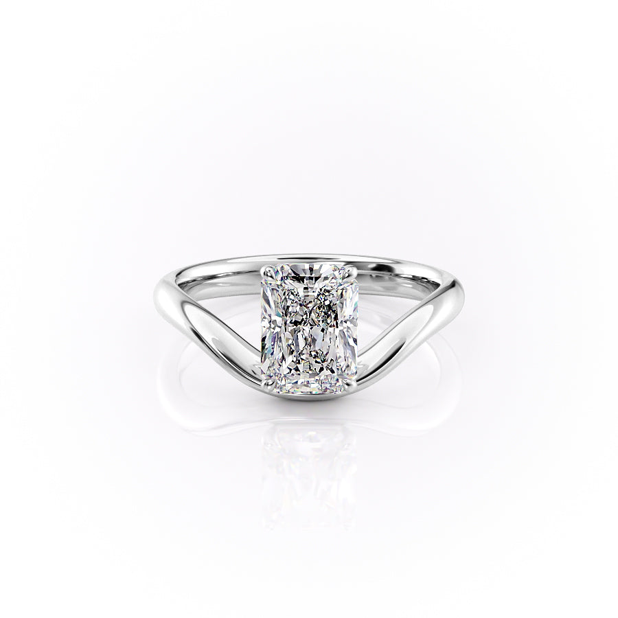 The Berta Set With A 3 Carat Radiant Moissanite