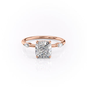 The Nicole Set With A 3.5 Carat Cushion Moissanite