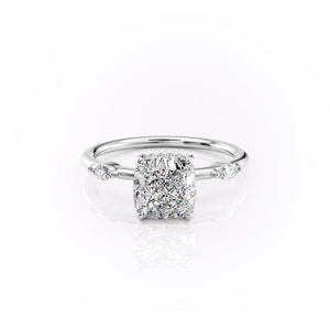 The Nicole Set With A 3.5 Carat Cushion Moissanite