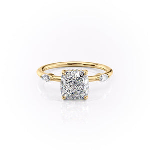 The Nicole Set With A 1.5 Carat Cushion Lab Diamond