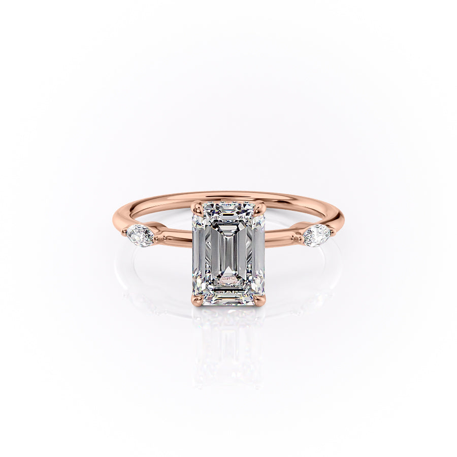 The Nicole Set With A 5 Carat Emerald Moissanite