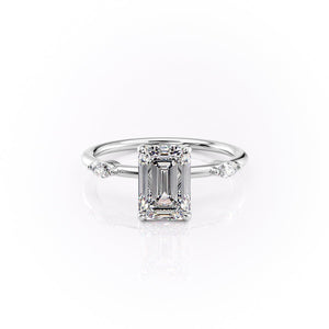 The Nicole Set With A 3 Carat Emerald Moissanite