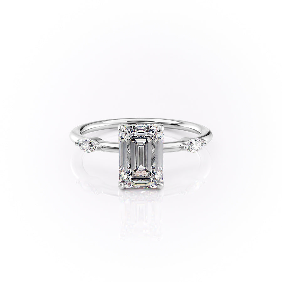 The Nicole Set With A 3 Carat Emerald Lab Diamond