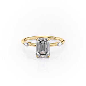The Nicole Set With A 2 Carat Emerald Lab Diamond