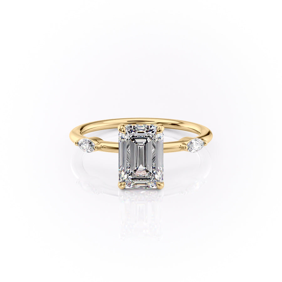 The Nicole Set With A 1 Carat Emerald Lab Diamond