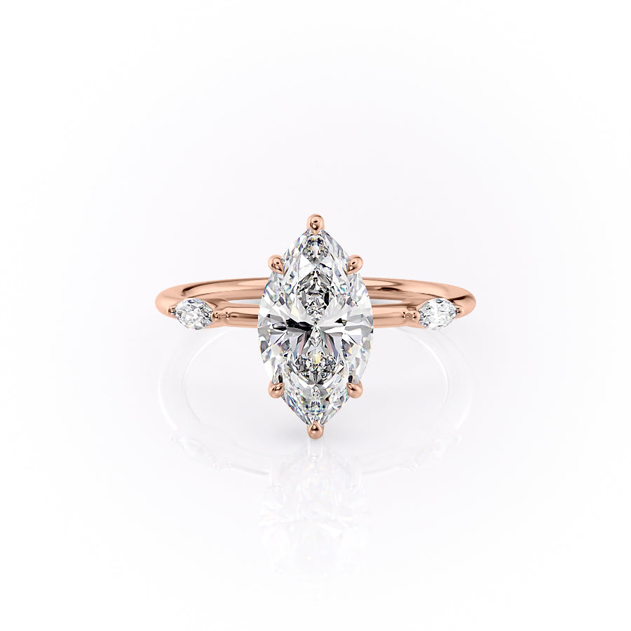 The Nicole Set With A 4 Carat Marquise Moissanite