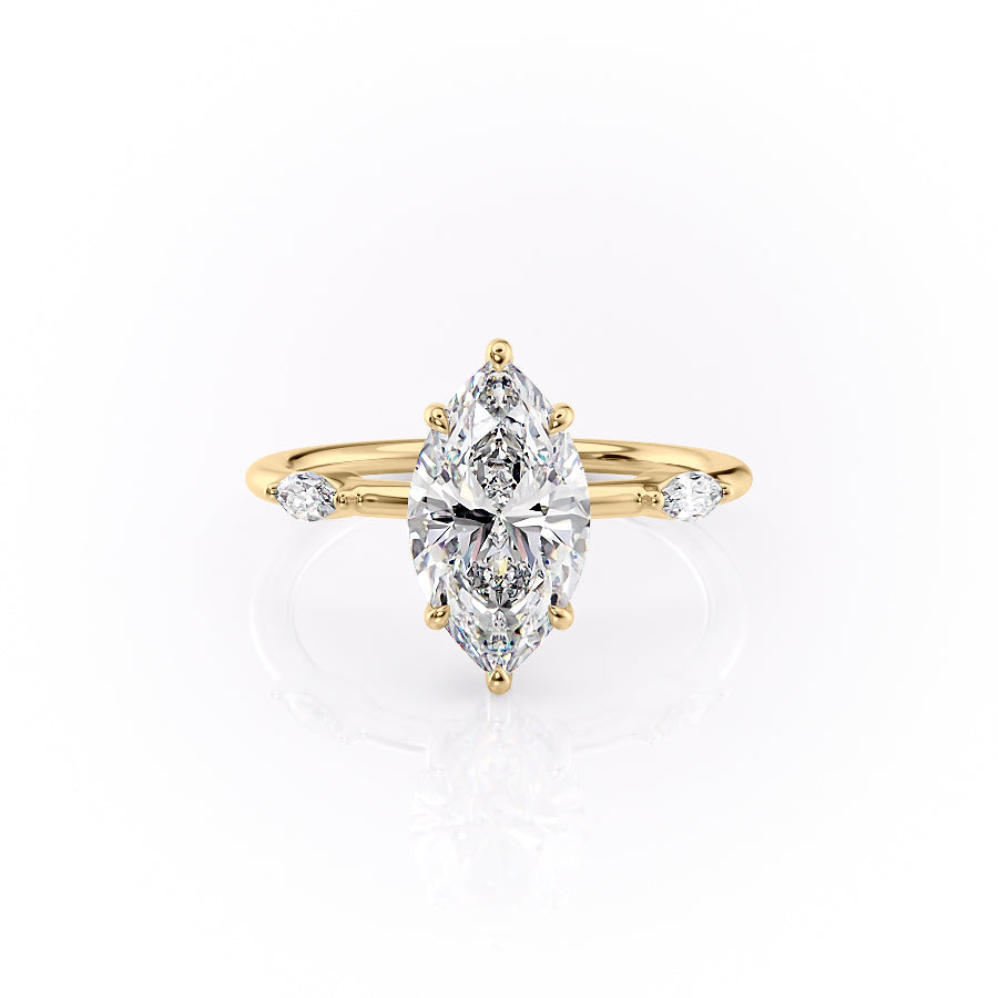 The Nicole Set With A 2 Carat Marquise Moissanite