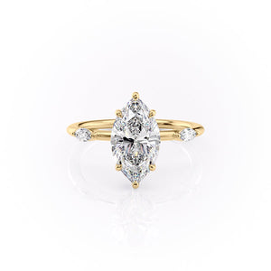 The Nicole Set With A 1 Carat Marquise Lab Diamond