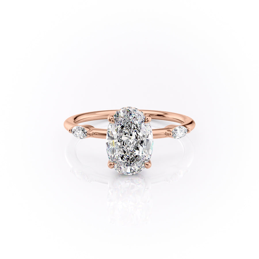 The Nicole Set With A 2.5 Carat Oval Moissanite