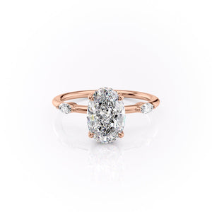 The Nicole Set With A 2.5 Carat Oval Moissanite