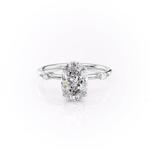 The Nicole Set With A 5 Carat Oval Moissanite
