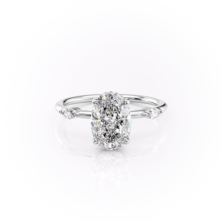 The Nicole Set With A 1 Carat Oval Moissanite