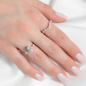 The Nicole Set With A 3 Carat Oval Lab Diamond
